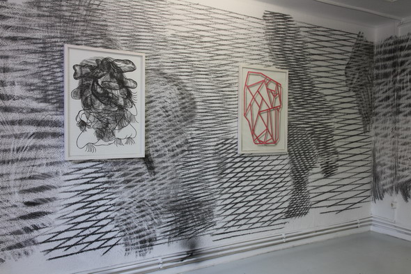 Christian Schwarzwald - "Moiré" exhibition (Installation View) at Raum für Kunst; Photo courtesy of Sophie Weiser