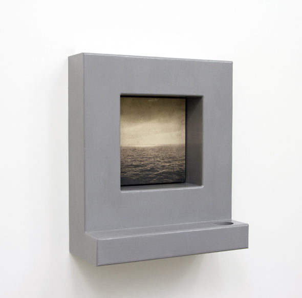 Grayson Cox - "The Interface" (2012), wood, enamel, bleach on canvas
