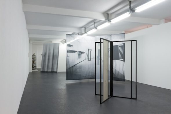 Installation view at DUVE Berlin. Iris Touliatou, *Imposed Loads and Other Masked Appearances* (2012), courtesy of DUVE Berlin