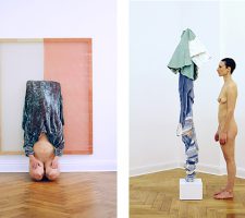 Donna Huanca - "art and nude" (2013), cloth and canvas, 56cm x 56cm, copyright of