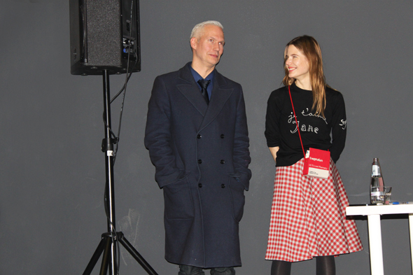 Berlin Art Link Discover Auction at KW, January 2014,  Klaus Biesenbach and Aino Laberenz