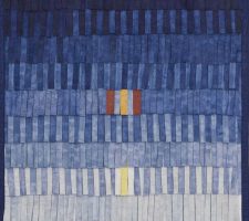 Abdoulaye Konate "Composition No. 15 (bleu-jaune)" (2014), textile, 206 x 134 cm; photo courtesy of Blain Southern, copyright of Christian Gläser