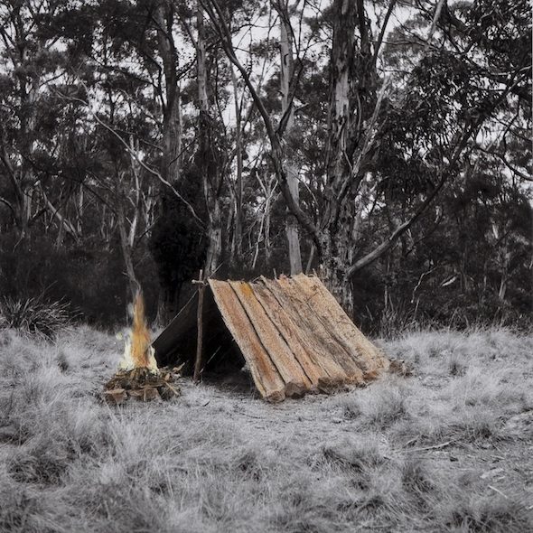 James Tylor, 'Un-Resettling (A-Frame Hut)', hand coloured digital print, 2013 // courtesy of the artist