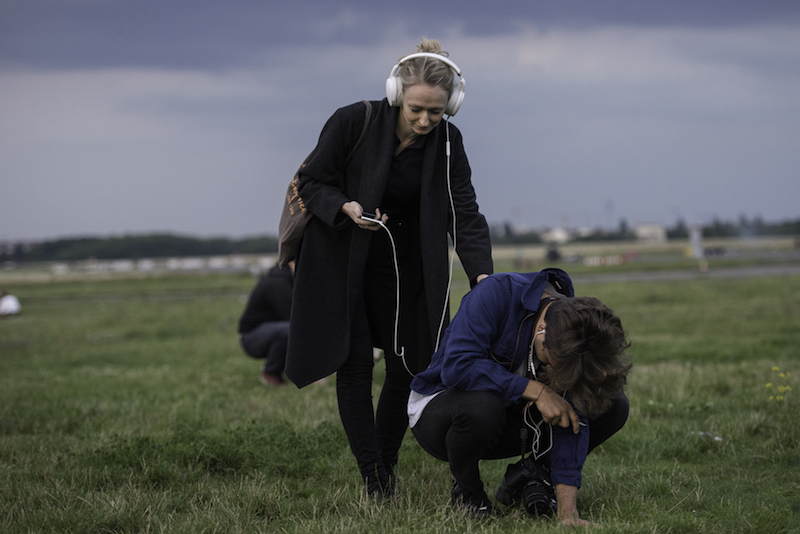 Berlin Art Link, Lundahl and Seitl, 'Unknown Cloud on Its Way to Berlin,' performance documentation at Tempelfoher Feld, Berlin // Photo by Juli Büki