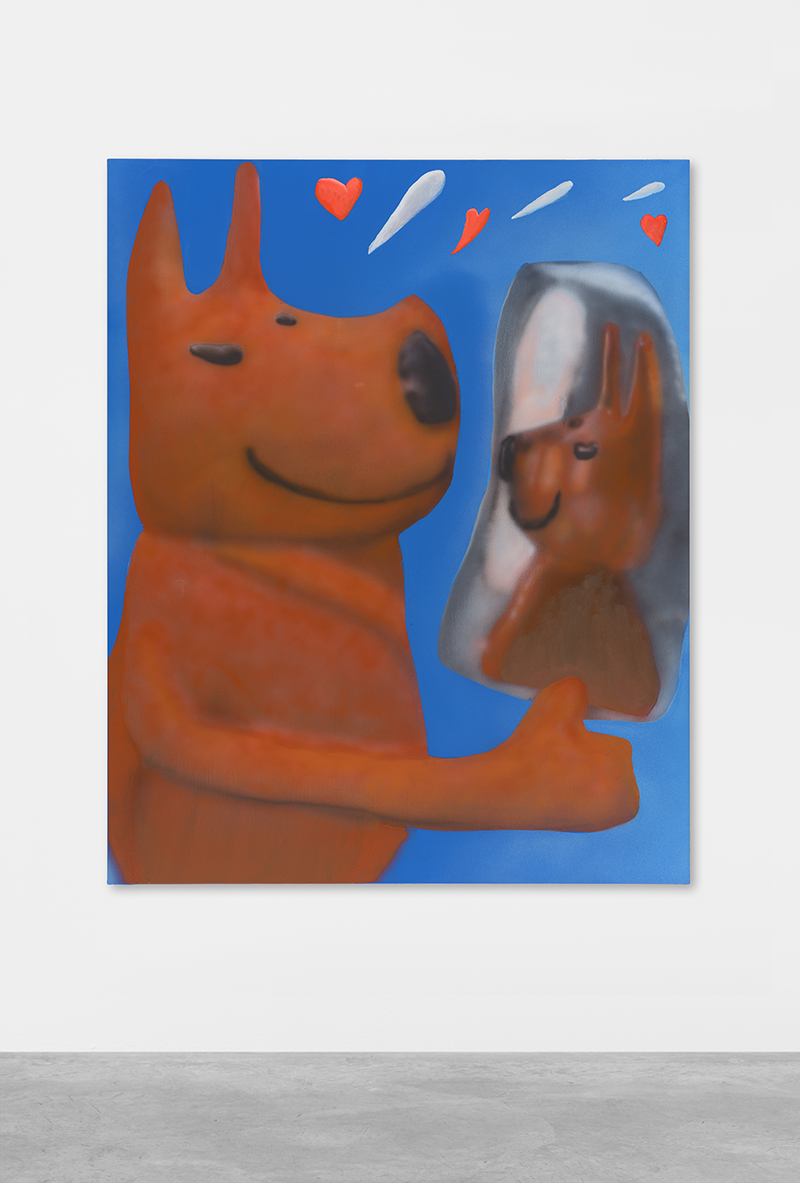 Austin Lee: 'GoodLookingDog', 2018, Acrylic on canvas, 153 x 120 cm // Courtesy Peres Projects, Berlin; Photo: Matthias Kolb