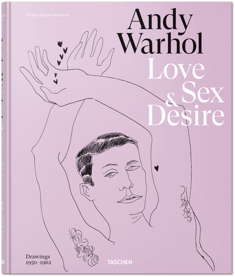 A photo of the cover the of Andy Warhol book of drawings titled Love Sex & Desire