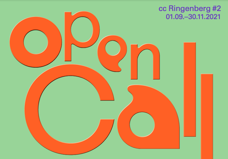 graphic logo for open call at schloss ringenberg, with the text reading Open Call