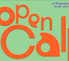 graphic logo for open call at schloss ringenberg, with the text reading Open Call