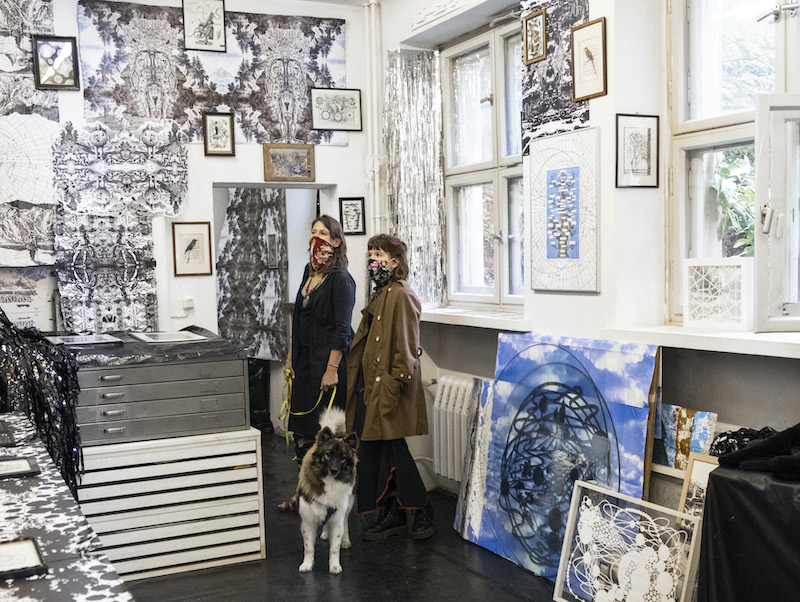 image of people visiting an open studio