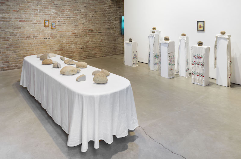 Photo of stone sculptures that look like bread