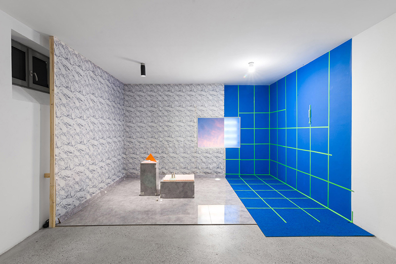 a tableau of a virtual room built in real life