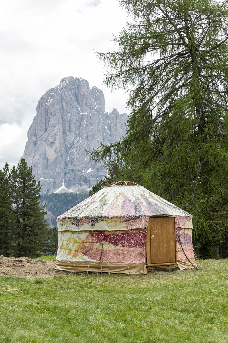 A yurt in the mountains