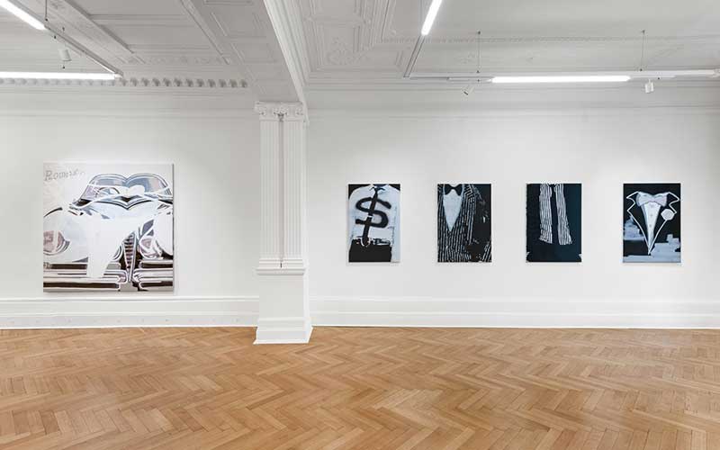 Installation view of a painting exhibition