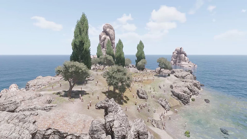CGI depiction of an island