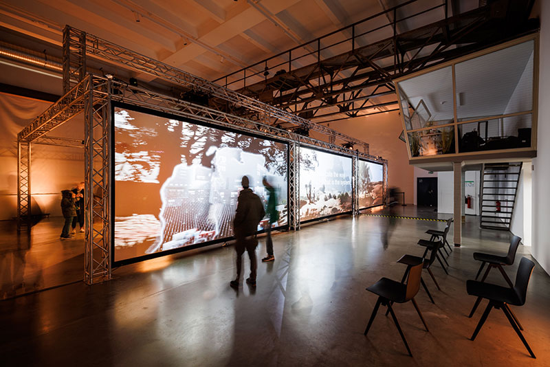 a photo of a video installation in a gallery